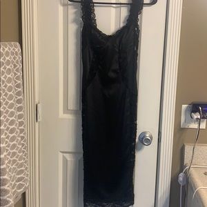 Black lace dress long